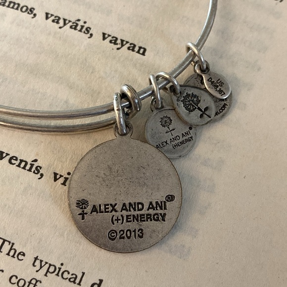 Alex and Ani initial M charm bracelet bangle silvertone monogram M - Picture 6 of 10